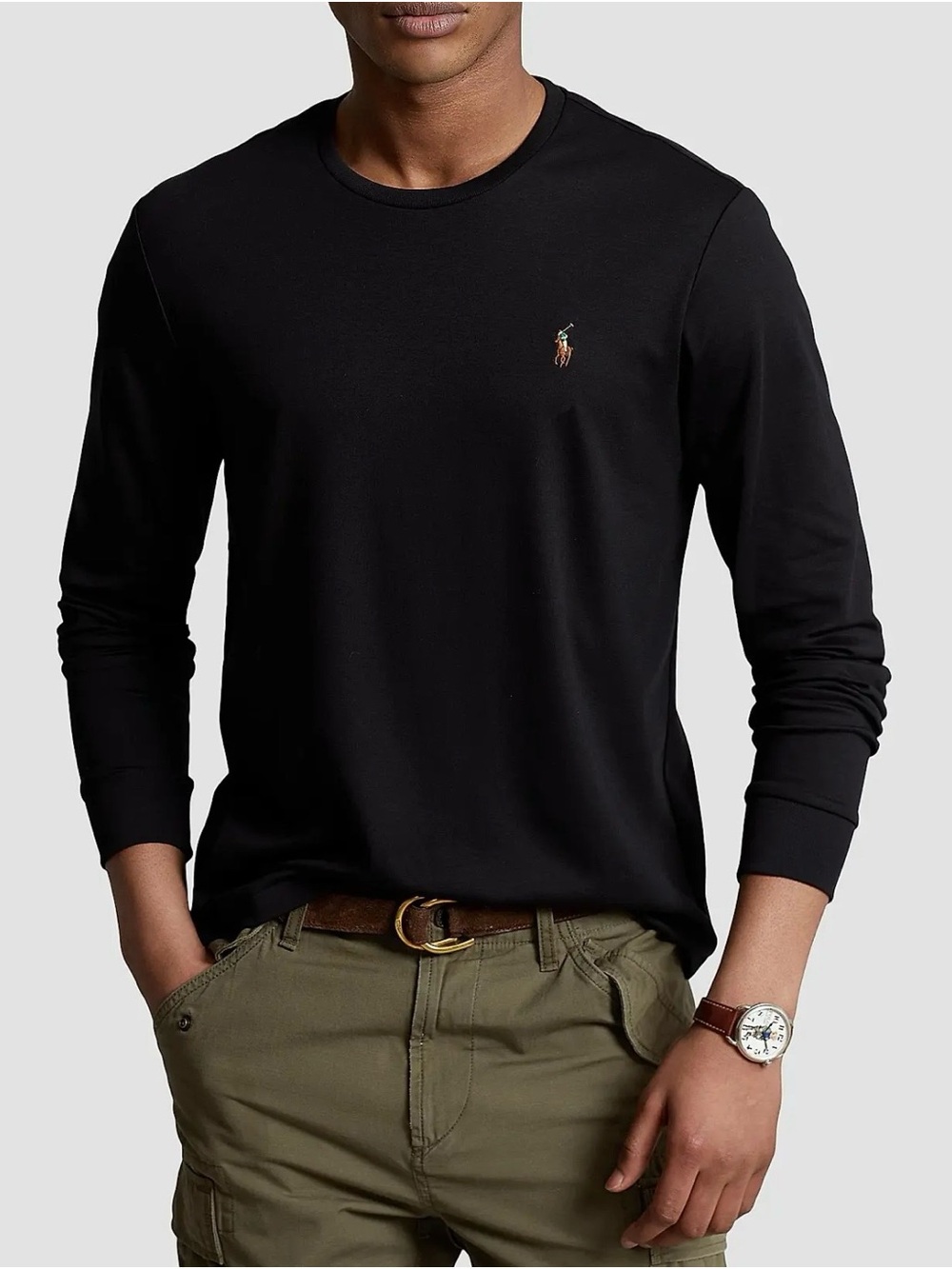 Polo by Ralph Lauren Men’s Black Long-Sleeve Crew Neck Tee